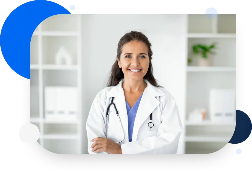 A female doctor smiling