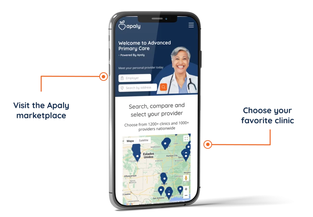 Apaly mobile app steps: 1. visit the Apaly marketplace; 2. Choose your favorite clinic
