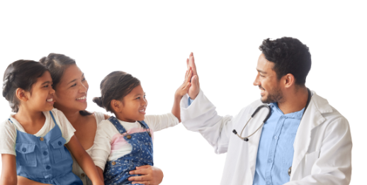 image of kids and a doctor